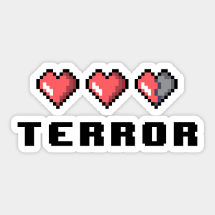 Pixel Terror Damaged Heart Sticker